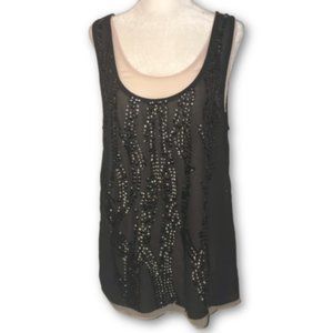 NWT MM Couture Women's Charcoal embellished Tank